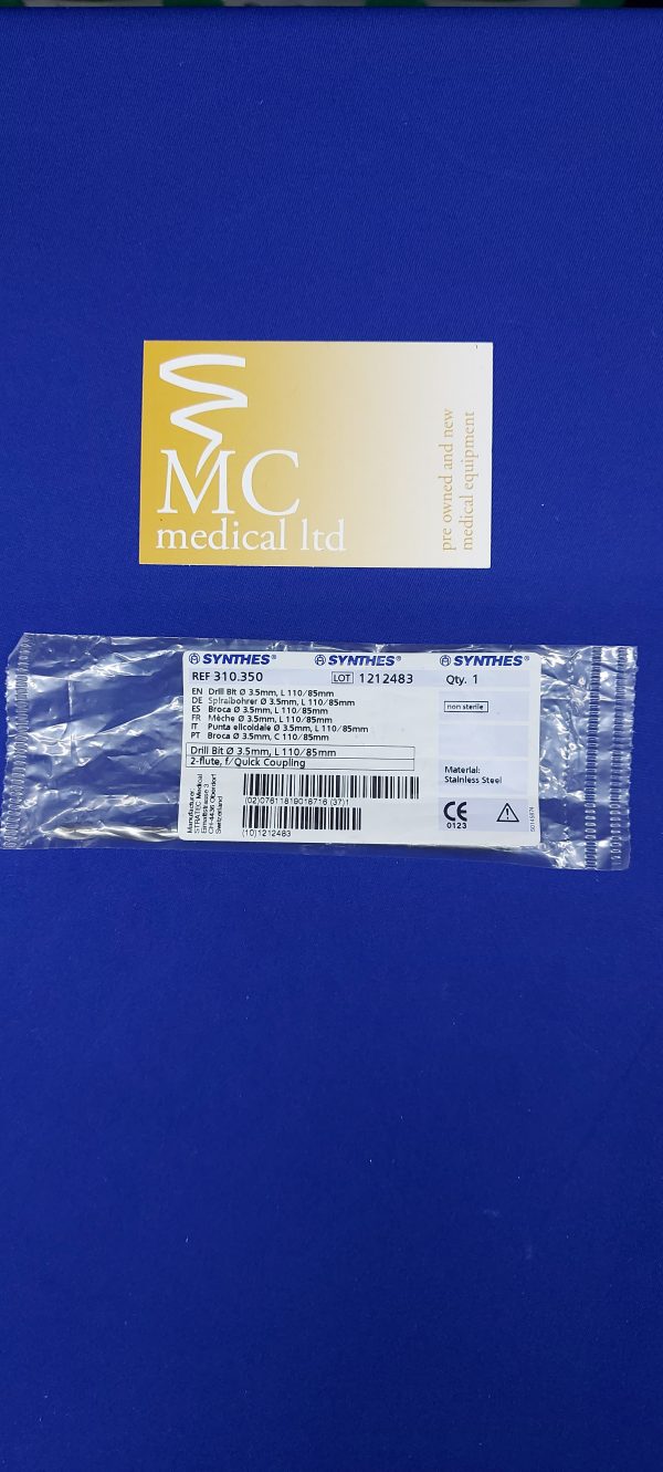 Synthes310.350drillbit3.5mm,l110,85mm2fliteqc mcmedical mike craven new used medical equipment parts spares
